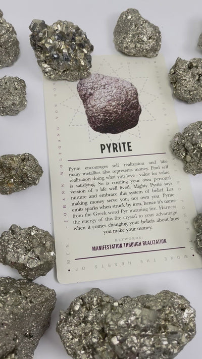 rough pyrite stone video to show details and variations on each stone