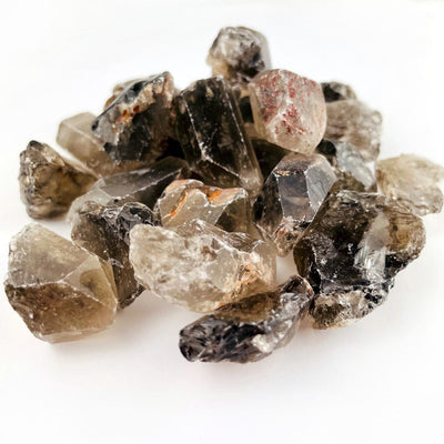 Smoky Quartz Natural Stone in a pile from the side