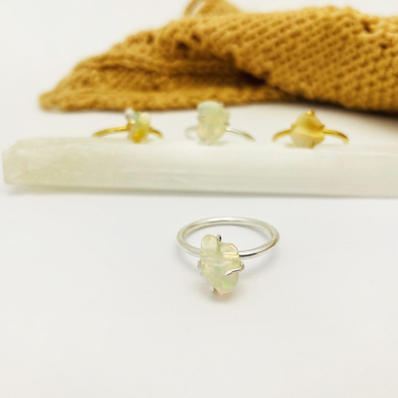 Opal Gemstone Rings in Gold and Silver