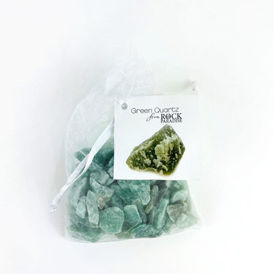Green Quartz Stones - Tied & Tagged in an Organza Bag