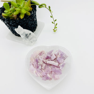 Raw Kunzite - YOU GET ALL - 1/2 pound bag in bowl 