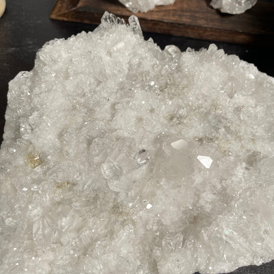 Close up of the high grade crystal clusters 