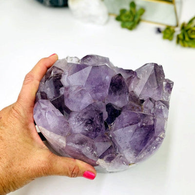 Amethyst Crystal Cluster  - Gorgeous Large Crystals with Polished Sides