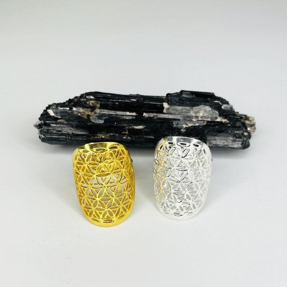 rings available in electroplated silver or gold 