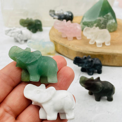 Gemstone Carved Elephants - You Choose Stone