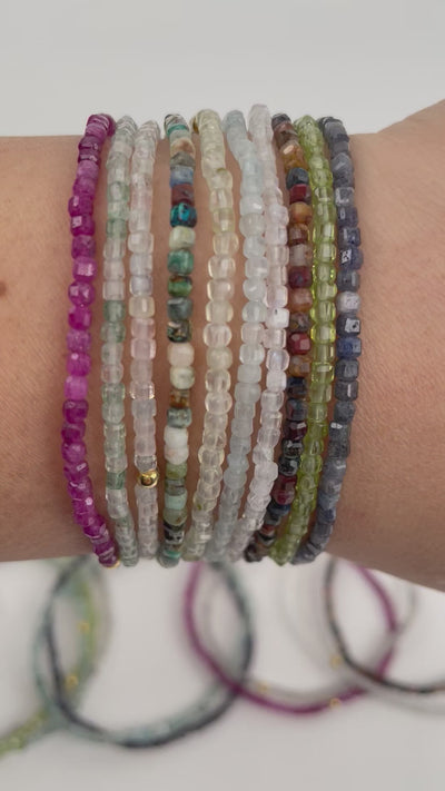 Gemstone Bracelets - 2mm-2.5mm - Faceted Cube High Quality