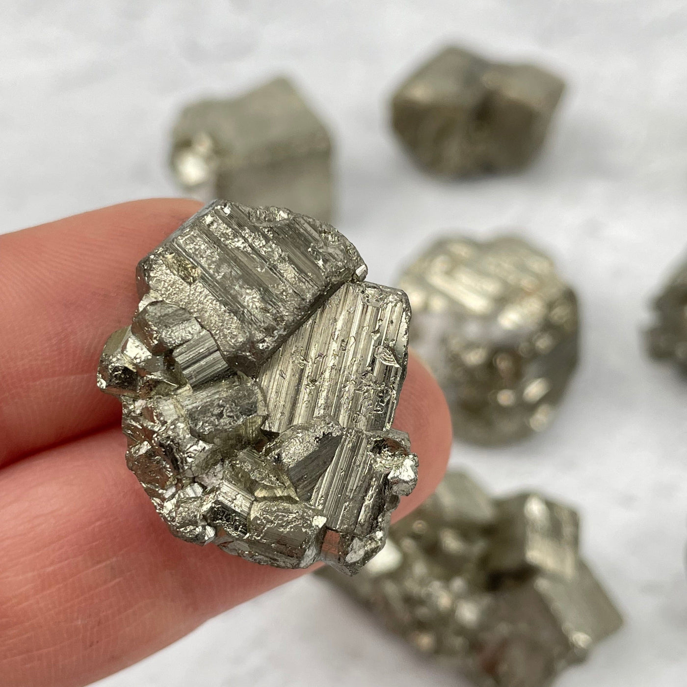 close up of a pyrite cluster 