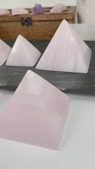 Mangano Calcite Pyramids - Pink Stone By Weight