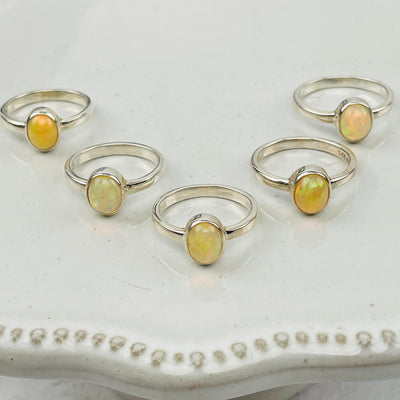 Ethiopian Opal Rings - Sterling Silver - You Select Size -