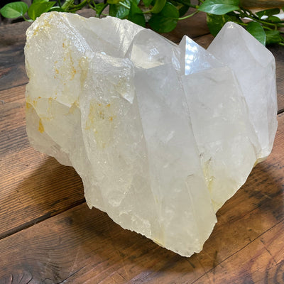 large crystal cluster displayed as home decor 