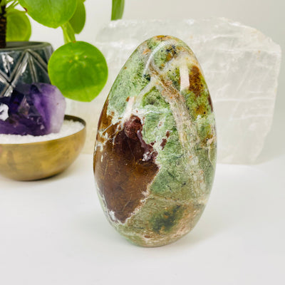 green opal polished cut base set as home decor