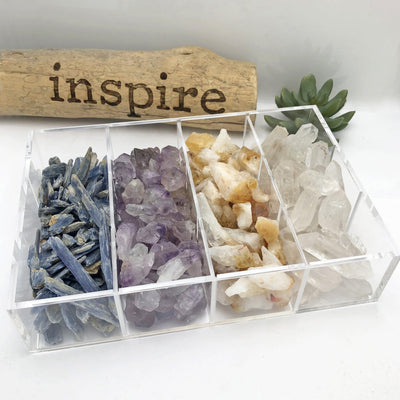 Display Collections Sets With multiple Different Stone on White Background.