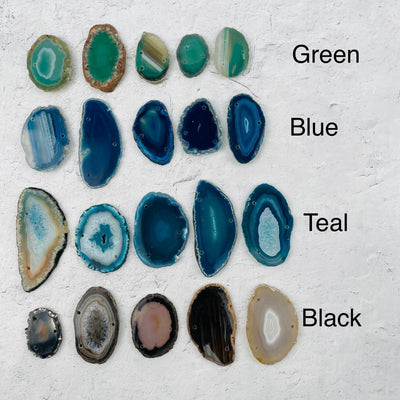 agate slices available in multiple colors