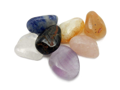 7 tumbled stones in a pile