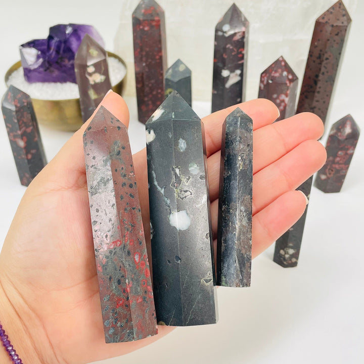 Plum Blossom Jasper Point - By Weight – Rock Paradise