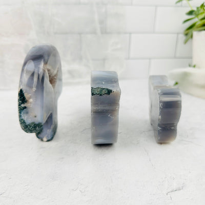 Agate Druzy Wildlife Set - YOU GET ALL - side view for thickness