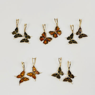 multiple earrings displayed to show the differences in the styles available 