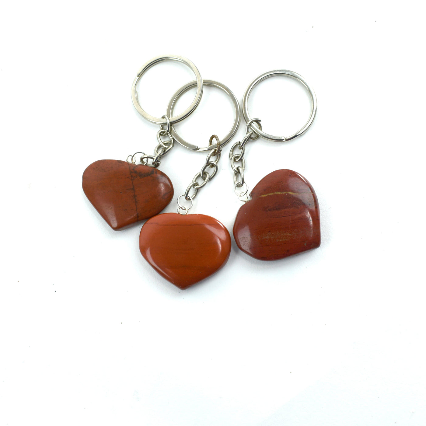 Gemstone Heart Keychains - Variety of Stones - 10 Pack