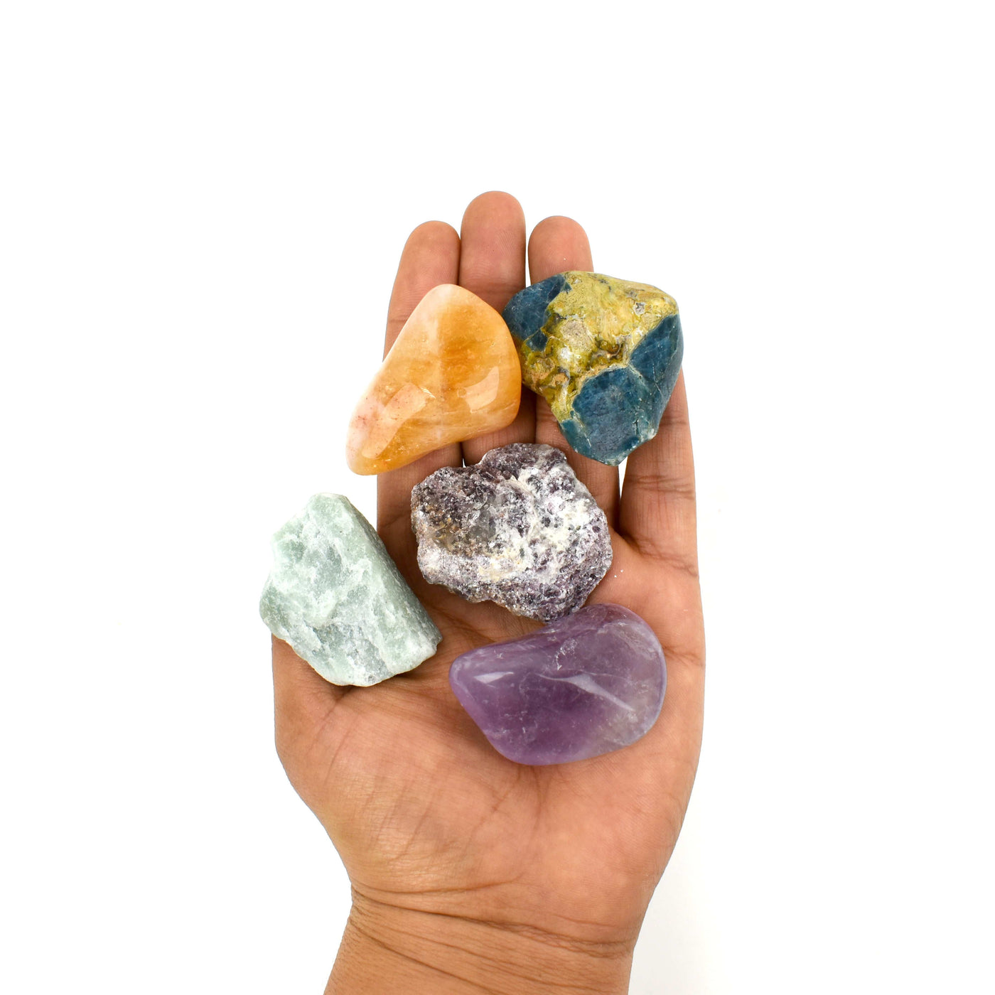 hand holding up crystals in Good Vibes Set