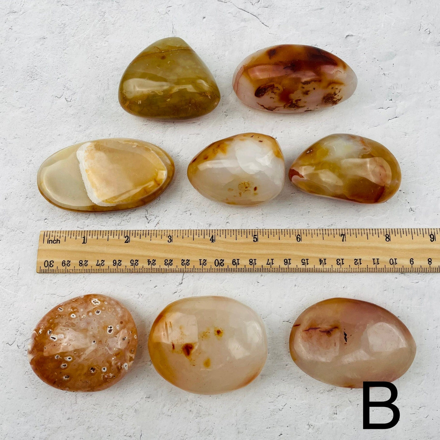 lot B comes with these eight palm stones