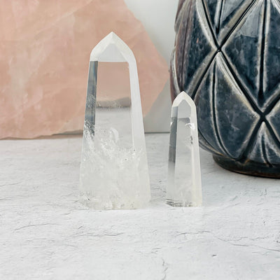 Crystal Quartz Points displayed as home decor 
