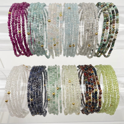 multiple bracelets displayed to show the differences on the color shades 