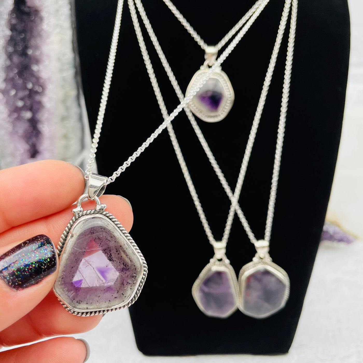 Trapiche Amethyst with Matrix Necklace - You Choose