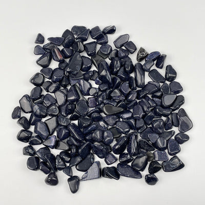 Blue Goldstone Tumbled Chips sold in half pound bags 