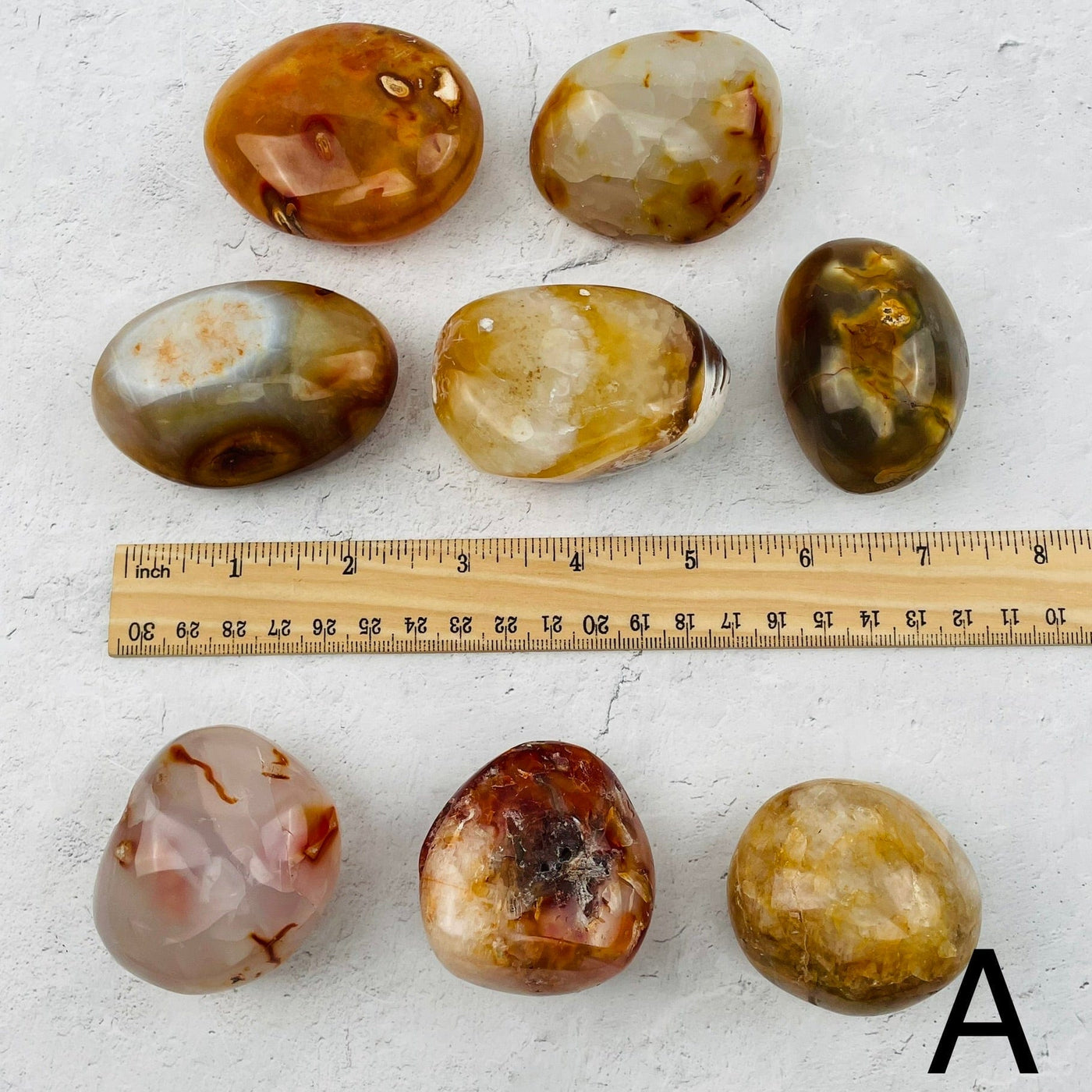lot A comes with these eight palm stones 
