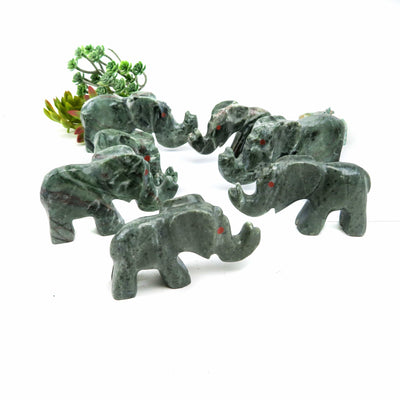 tree agate elephants in a group