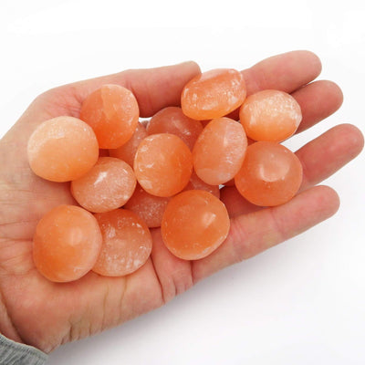 Orange Selenite Tumbled Freeform Stones - Medium Size