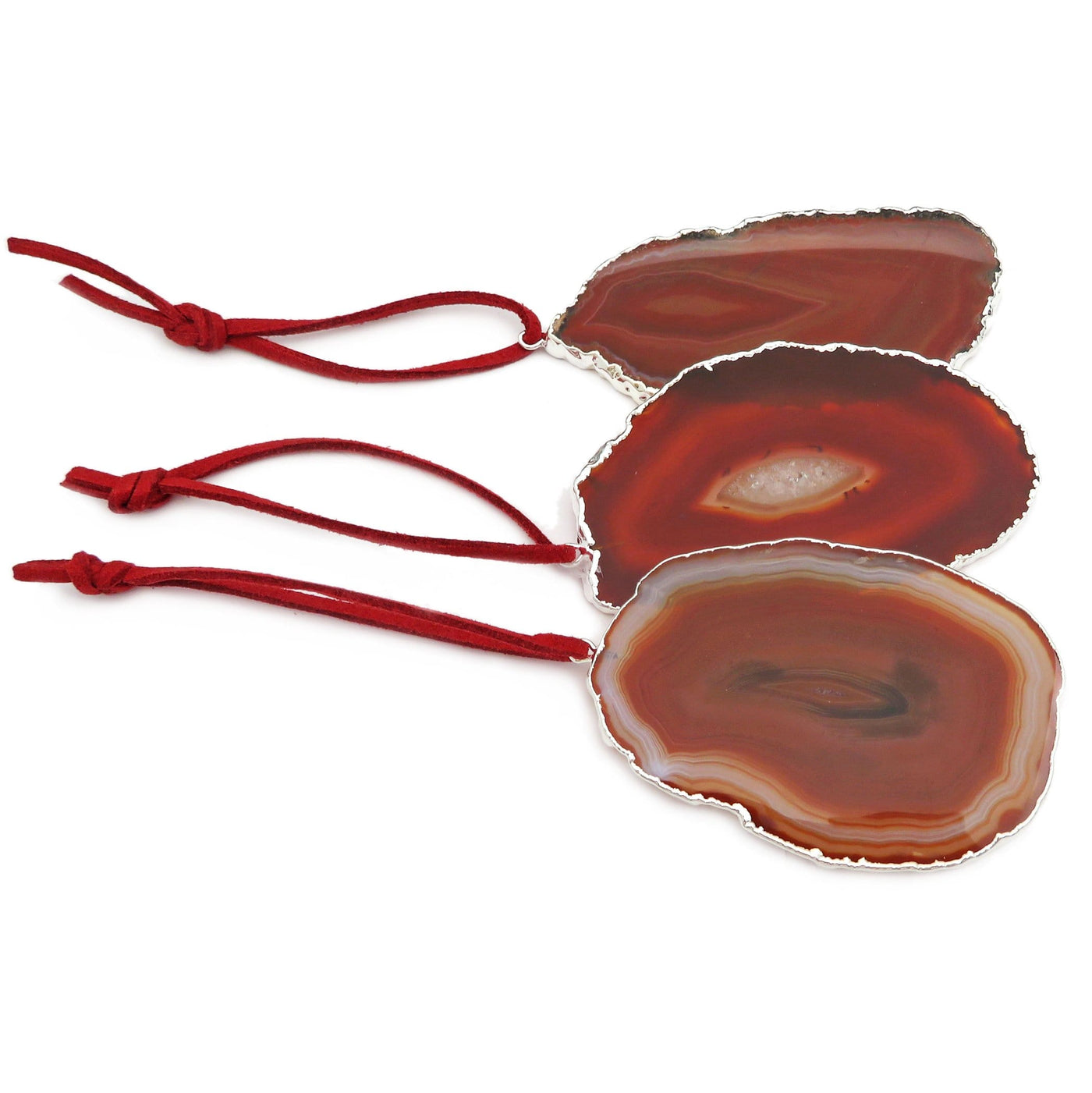 agate slices available in red 