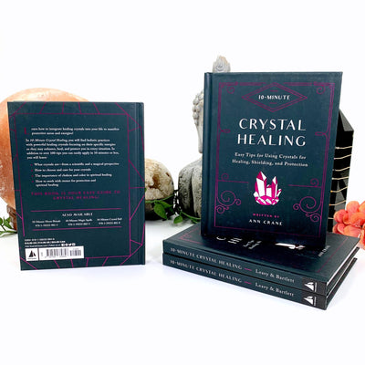 Four 10-Minute Crystal Healing by Ann Crane Books displayed, one displays the back side.