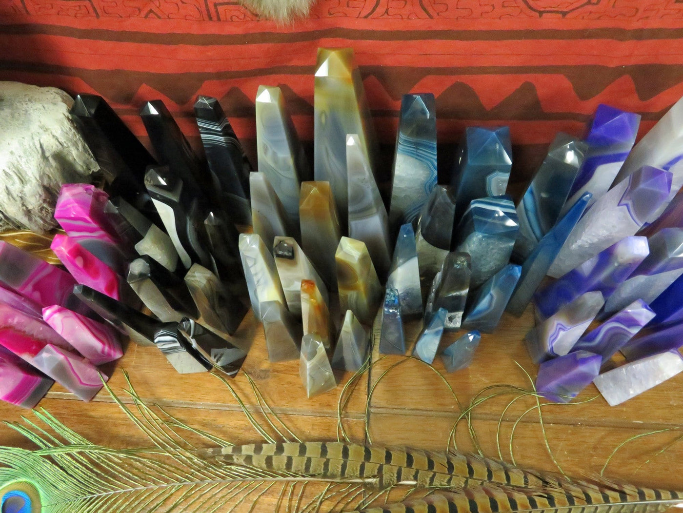 Agate Tower Point - Crystal Obelisk - YOU CHOOSE SIZE and COLOR - (RK24)