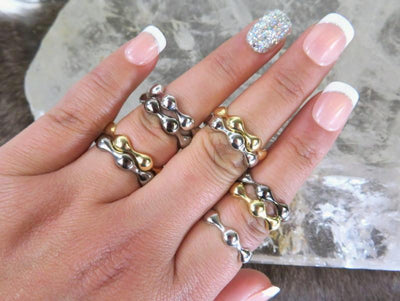 stackable rings on  3 fingers