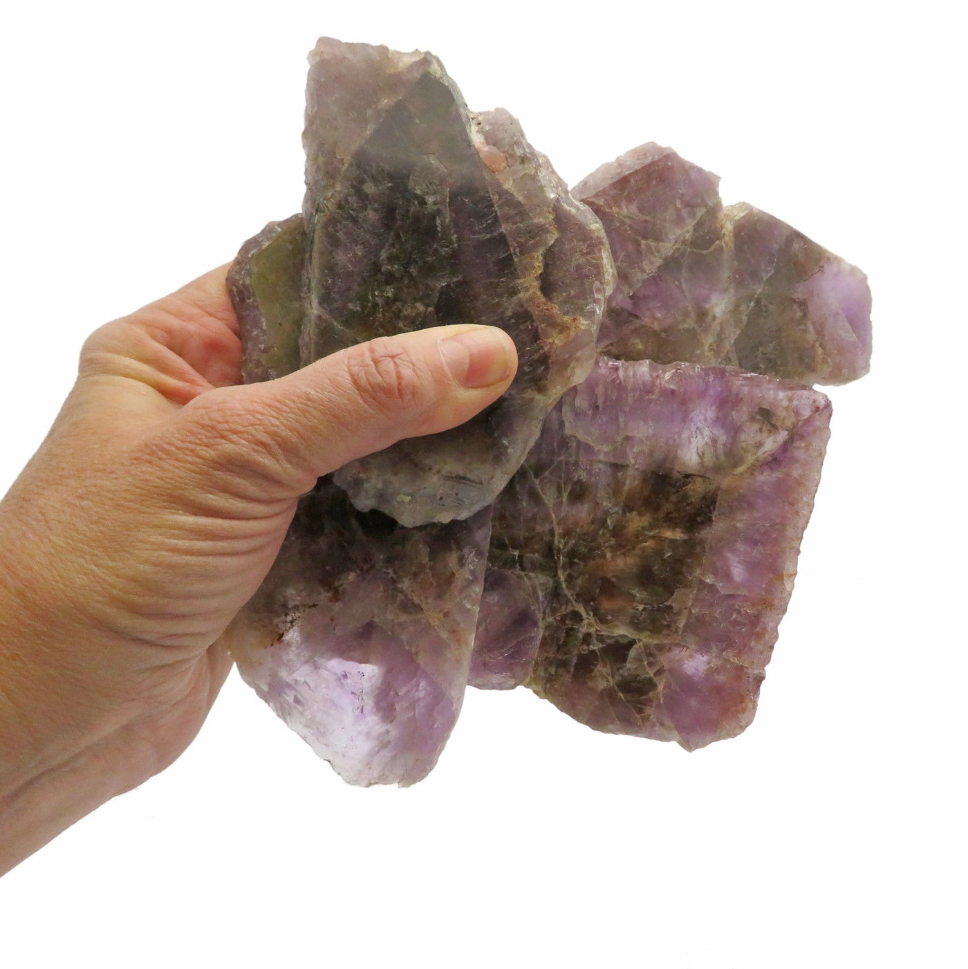 many seven minerals in one stone slab in hand for size reference and possible variations 