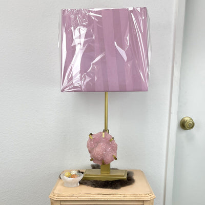 Pink Crystal Druzy Lamp on nightstand