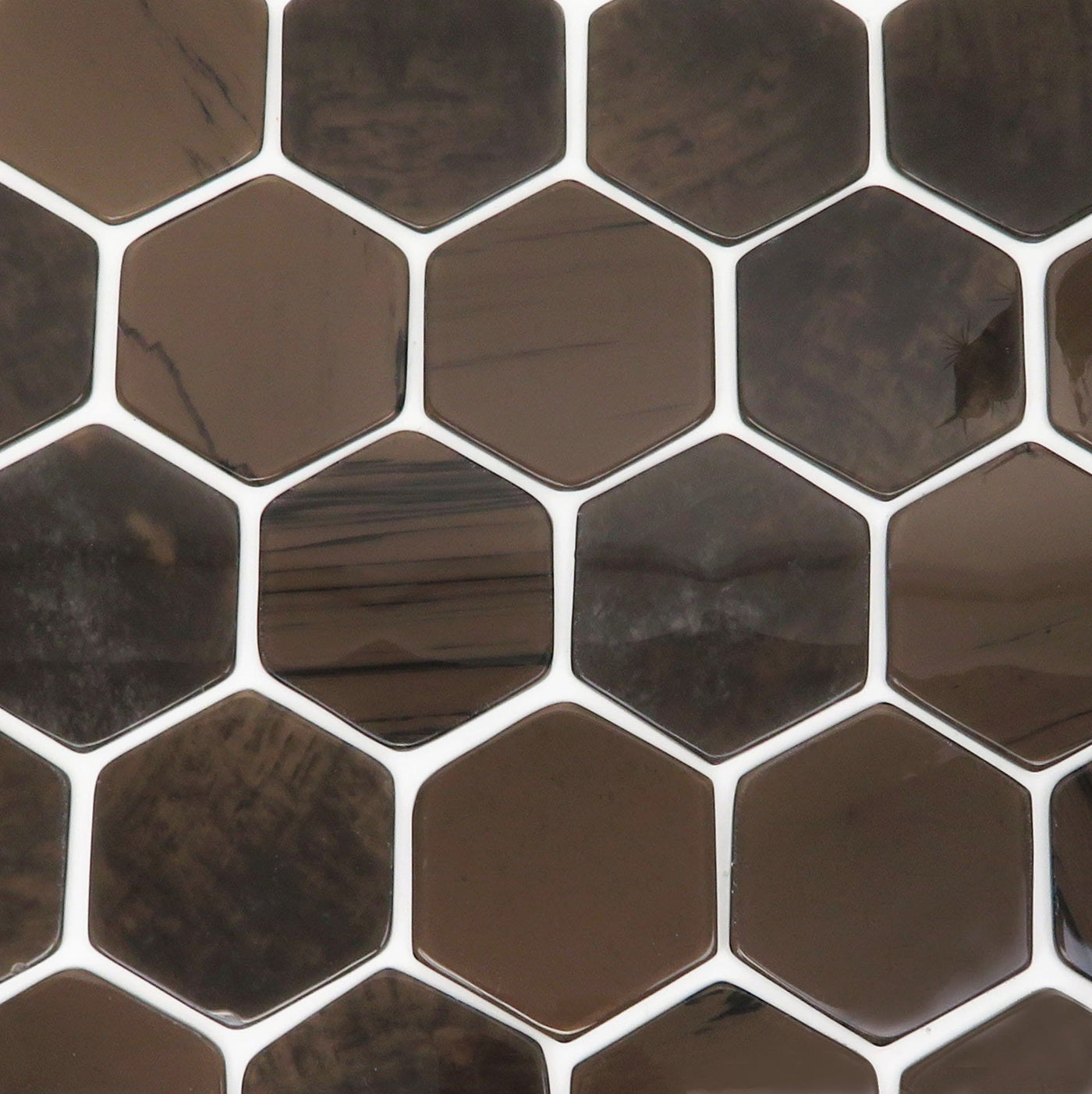 tigers eye hexagons on a table