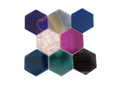 hexagon slices displayed with white background