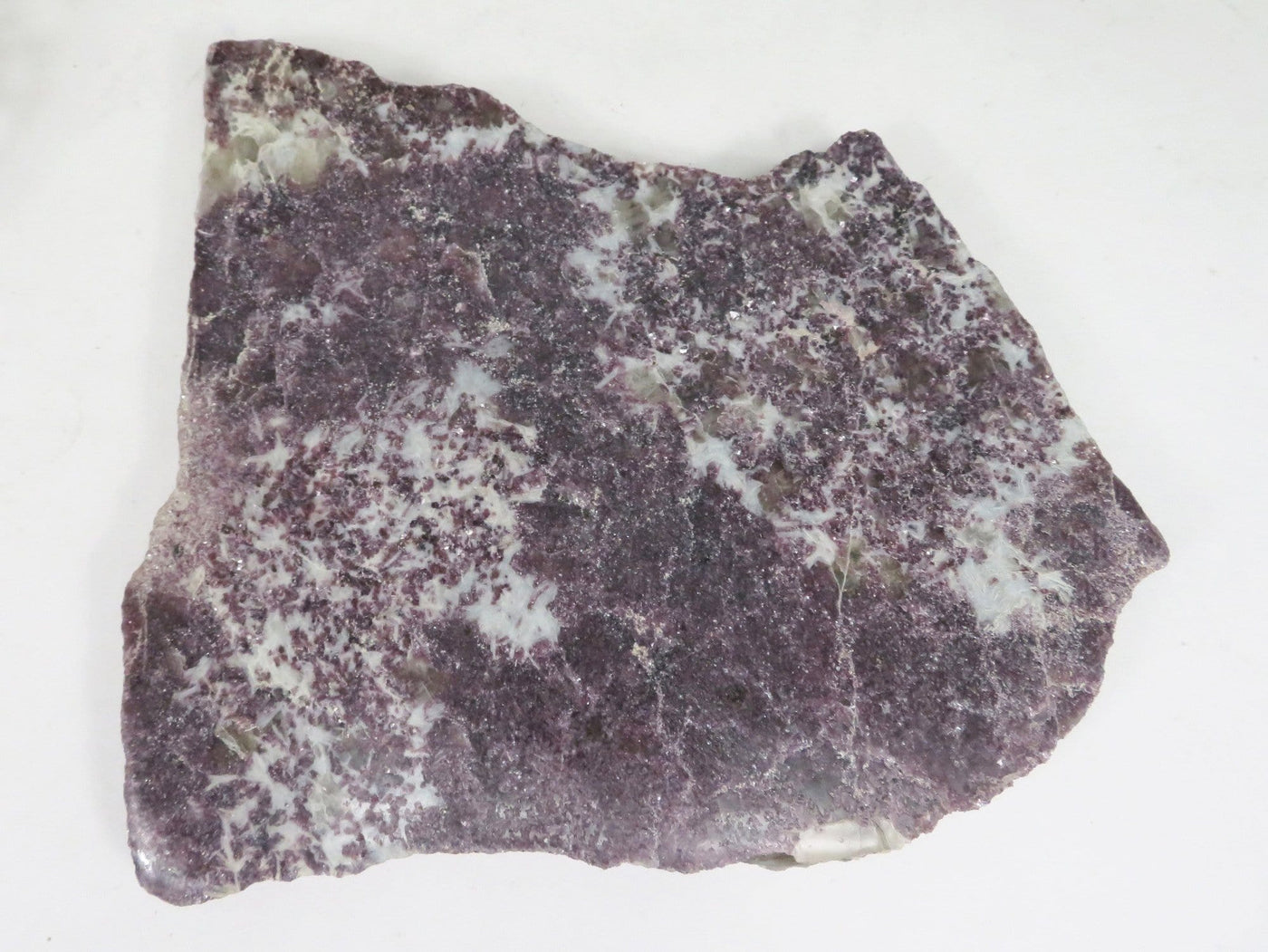 top view of Lepidolite Platter on white background