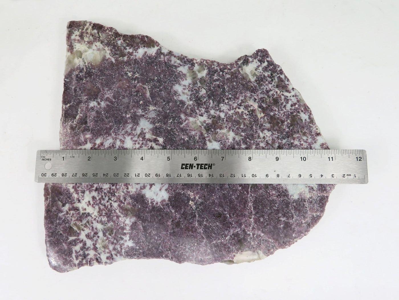 Lepidolite Platter with ruler on it for size reference
