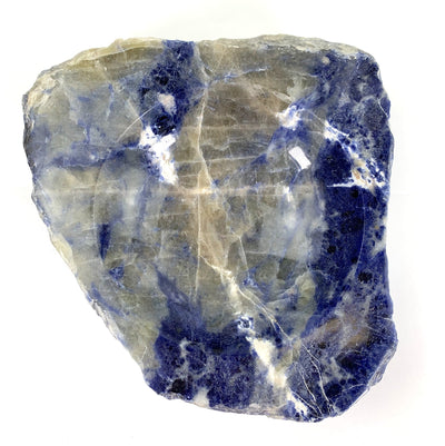 overhead view of semi-polished sodalite bowl