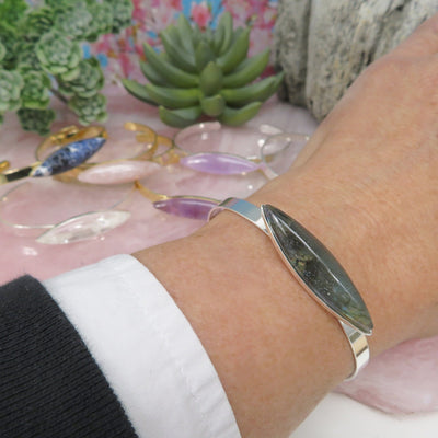 marquise stone bracelet on a wrist