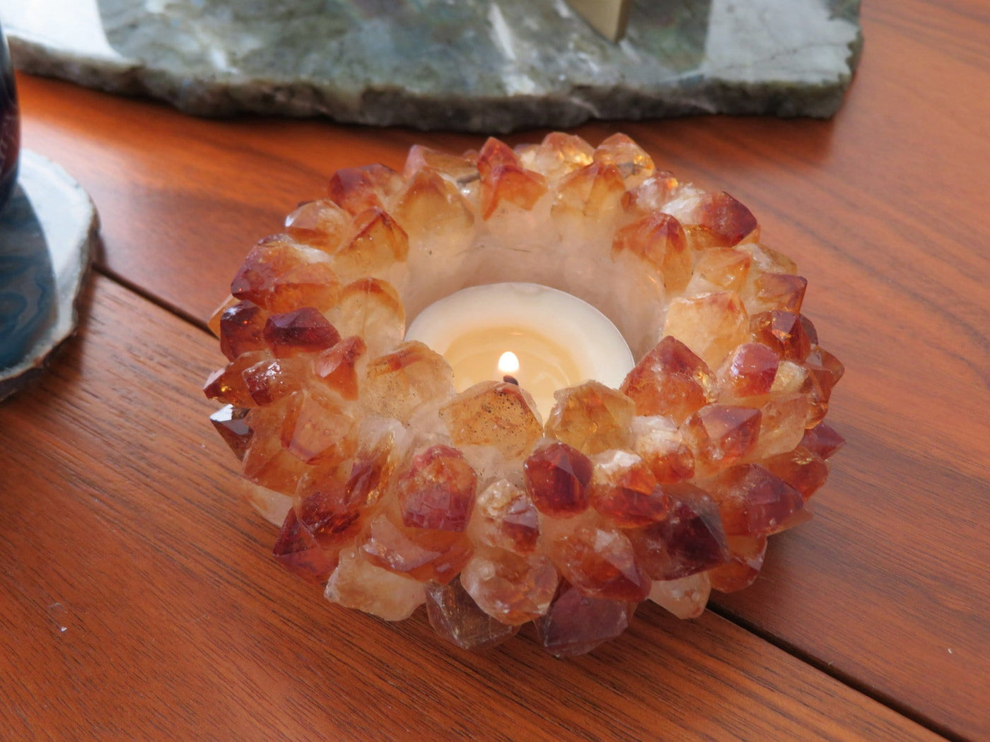 Citrine Point Candle Holder - close up