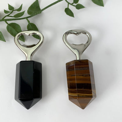 Natural Stone Bottle Opener Citrine, Agate, Rose and Crystal Quartz, Sodalite, & Amethyst Openers- Cutlery Collection