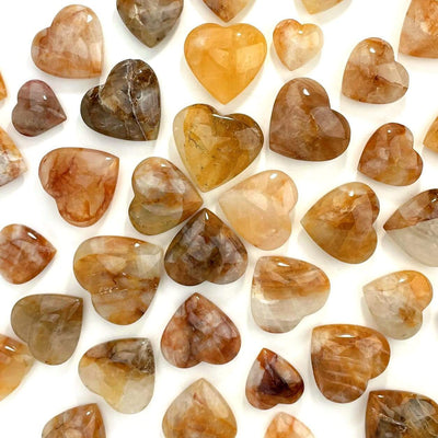 up close of hearts to show natural inclusions and color variations
