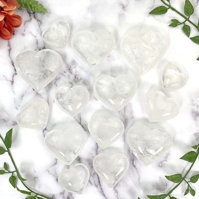 Crystal Quartz Heart--14 crystal quartz hearts with inclusions. 