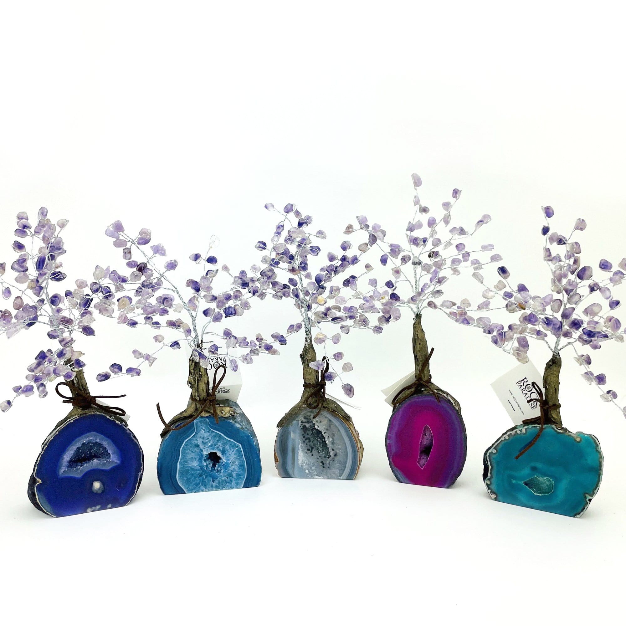 Amethyst Crystal Tree on Agate Geode Base - You Choose Color – Rock ...