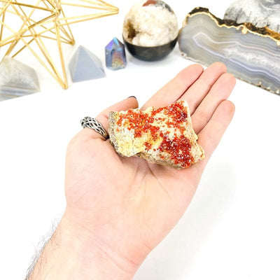 Natural Vanadinite - large piece in a hand