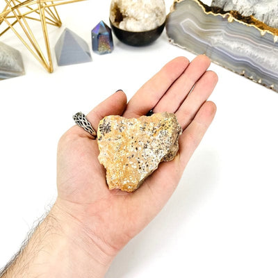 Natural Vanadinite - bottom view in a hand